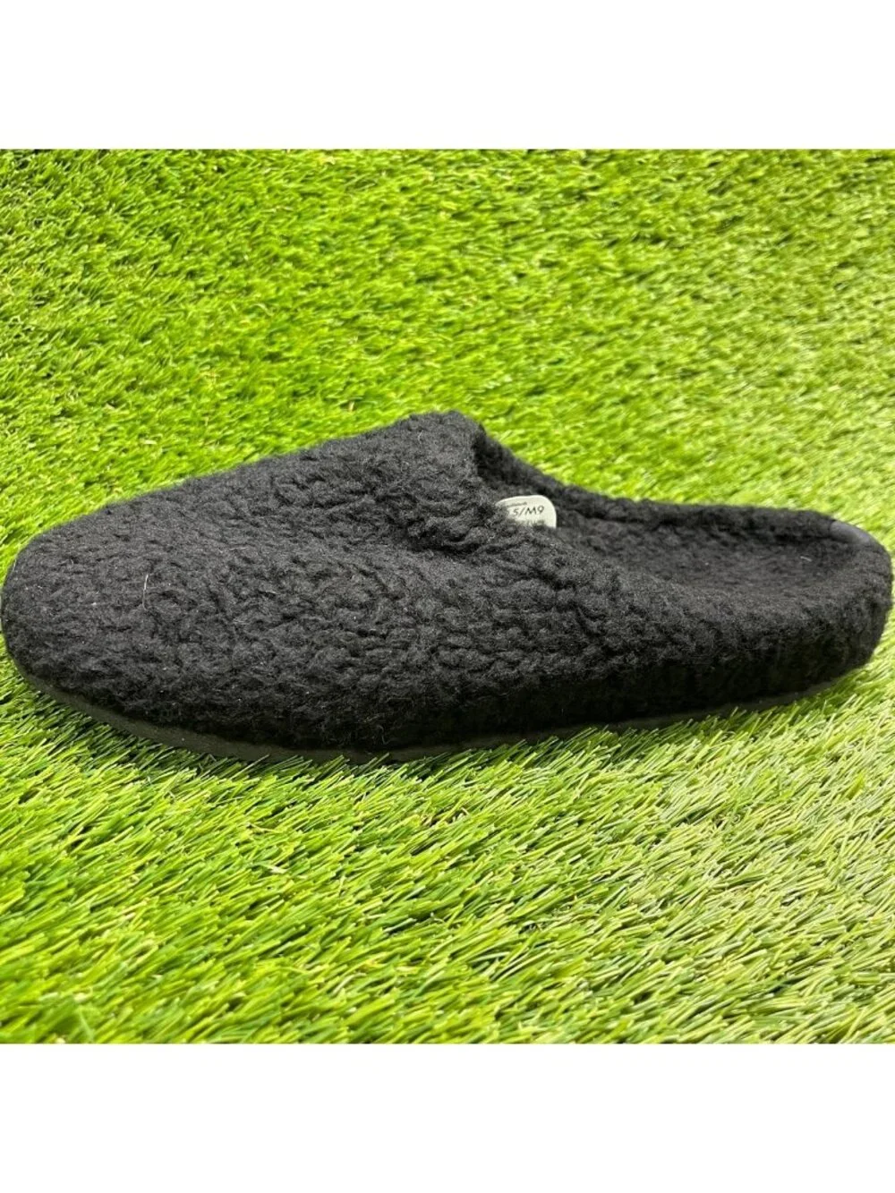Allbirds Wool Slippers Mens Size 9 Black Casual Walking Slip-On Fluff Shoes